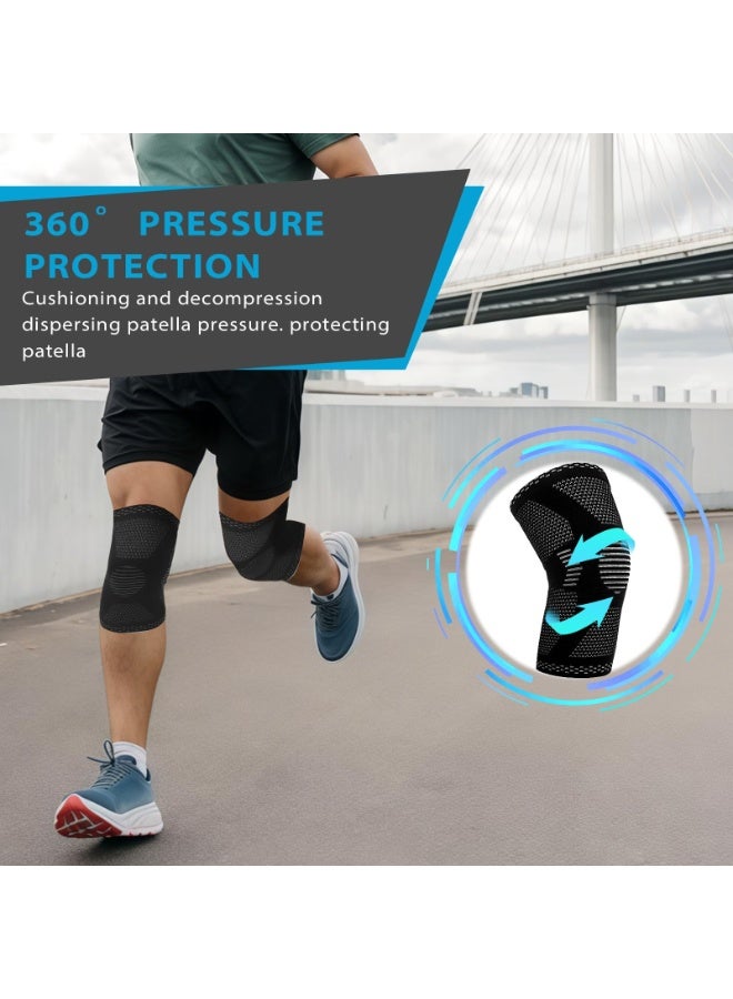 OSHIMA Active Knee Cap Support for Men & Women, Pain Relief Knee Brace Non-slip Knee Brace Compression Knee Supporte, Knee Bandage for Running Compression Knee Supporte for Joint Support Injury Recovery(L) - Image 5